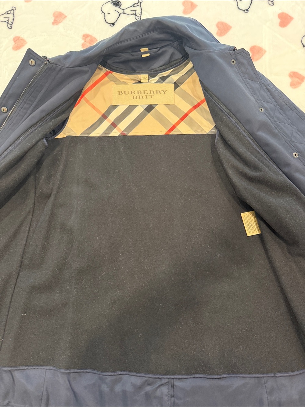 Burberry Navy Trench Coat with Signature Check Lining